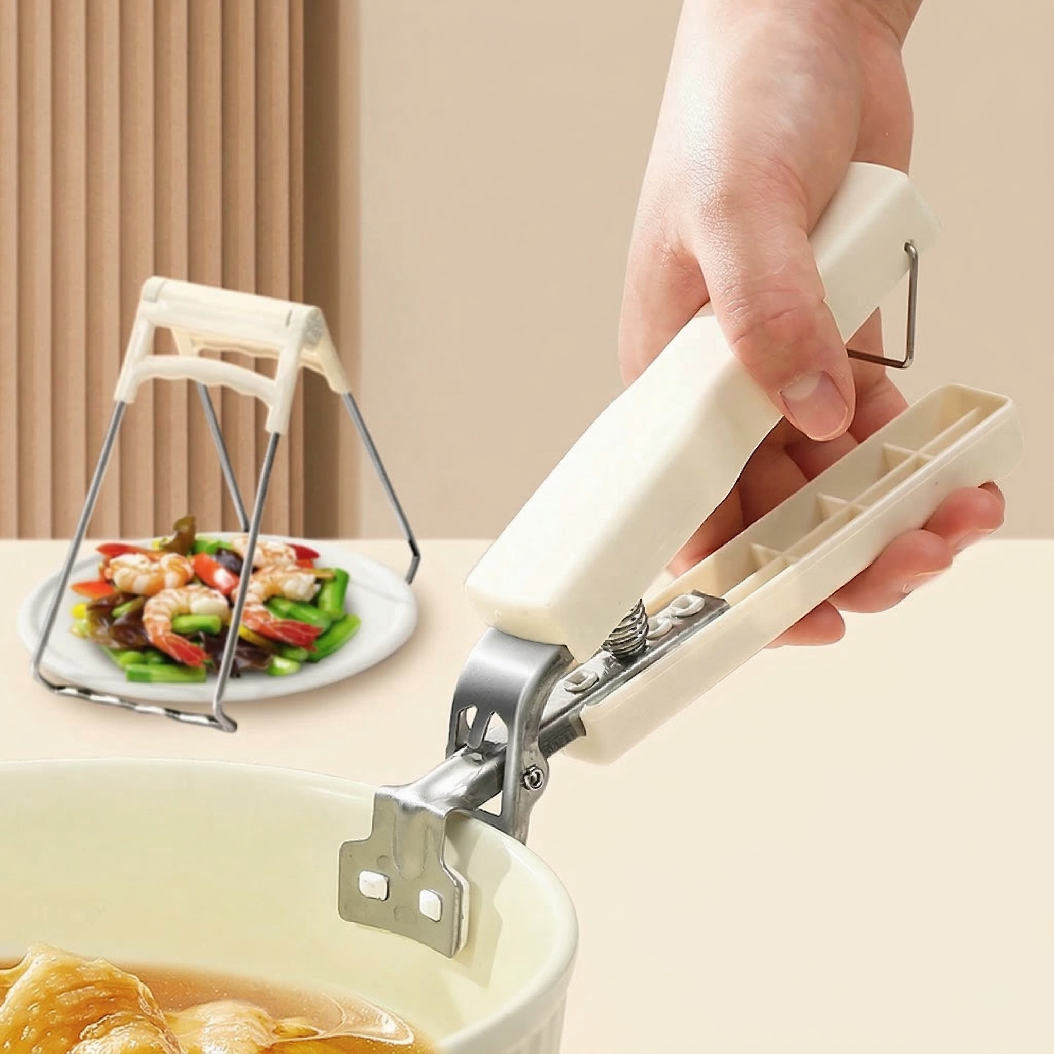 Kitchen heat-resistant tongs